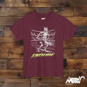 Cat Runner T-Shirt: Motivational Athlete Unisex Tee Maroon