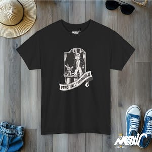 Magical Cat T-Shirt | Pawsitively Meowgical Graphic Tee | Funny Cat Lover Gift Black
