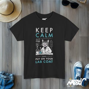 Shirt kattenwetenschapper: grappig T-shirt wetenschapsliefhebber Black