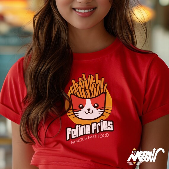Feline Fries T-Shirt: Funny Cat Fast Food Tee