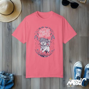 Camiseta de gato floral: ronroneo de felicidad y vibraciones positivas Peony