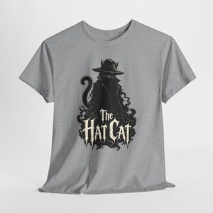The Hat Cat Gothic T-Shirt, Spooky Halloween Cat Lover Tee image 12