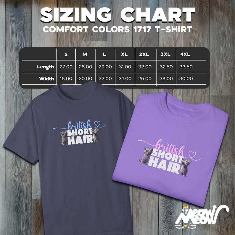 British Shorthair Cat T-Shirt: Comfort Colors Unisex Tee image 3