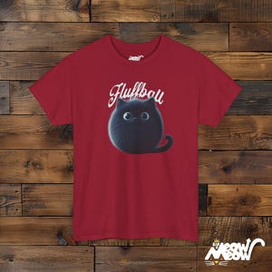 Camiseta de gato negro esponjoso: un regalo adorable para los amantes de los gatos Cardinal Red