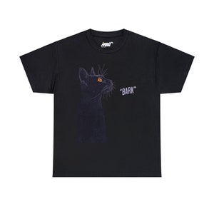 Funny Barking Cat T-Shirt: Quirky Cat Lover Gift Black
