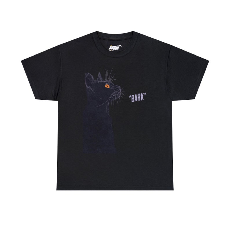 Funny Barking Cat T-Shirt: Quirky Cat Lover Gift Black