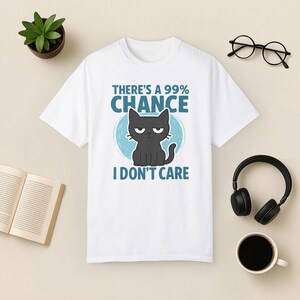 Maglietta Grumpy Cat: Maglietta Sarcastica Introversa - Colori Comfort White