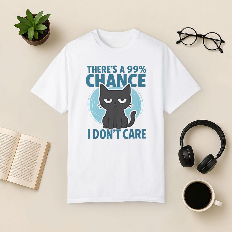 Maglietta Grumpy Cat: Maglietta Sarcastica Introversa - Colori Comfort White