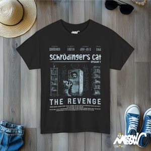 Schrödinger's Cat Revenge T-Shirt: Funny Physics Science Tee Black
