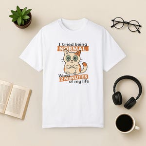 Funny Cat T-Shirt: Quirky Graphic Tee for Cat Lovers White