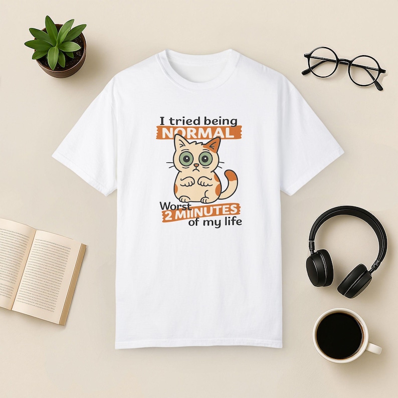 Funny Cat T-Shirt: Quirky Graphic Tee for Cat Lovers White