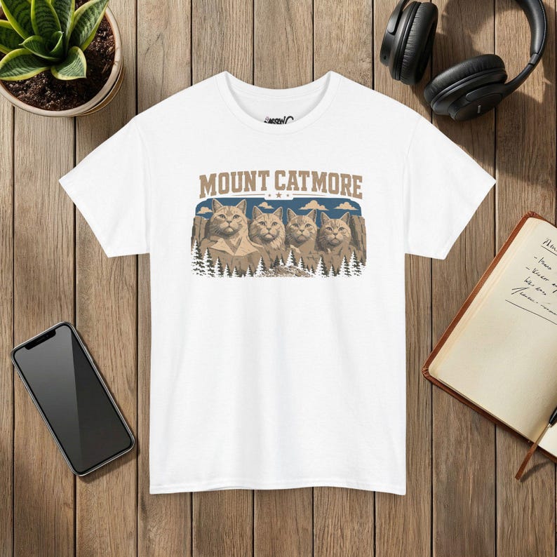 Mount Catmore T-Shirt, Funny Cat Lover Graphic Tee, National Park Style, Cat Dad Gift image 3