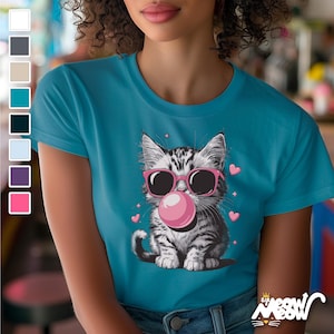Cool Cat Sunglasses Tee, Cute Cat Shirt, Fun Pet Lover Gift, Vintage Style T-Shirt, Casual Summer Top, Gift for Cat Lovers