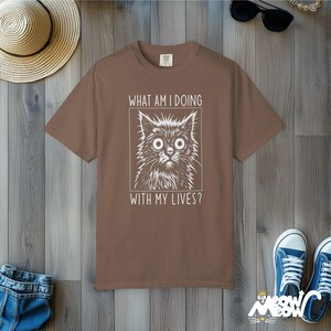 Existential Cat T-Shirt: Funny Graphic Tee - Comfort Colors Unisex Espresso