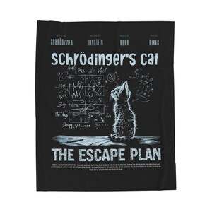 Schrödinger's Cat Plush Blanket: Science-Themed Velveteen Throw image 9