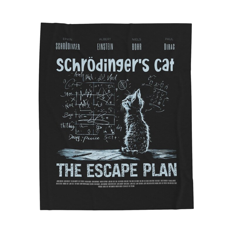 Schrödinger's Cat Plush Blanket: Science-Themed Velveteen Throw image 9