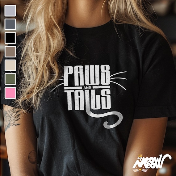 Cat Lover T-Shirt: Paws and Tails Graphic Tee, Feline Fan Gift