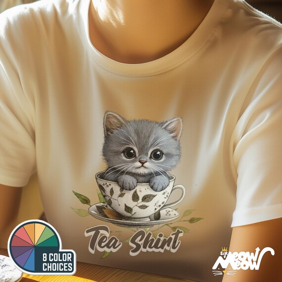 Kitten in Teacup T-Shirt – Funny Cat Lover Graphic Tee