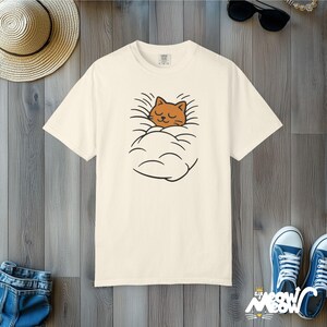 Comfort Colors Cat Nap T-Shirt: Cozy Kitty Graphic Tee Ivory