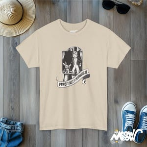 Magical Cat T-Shirt | Pawsitively Meowgical Graphic Tee | Funny Cat Lover Gift Sand