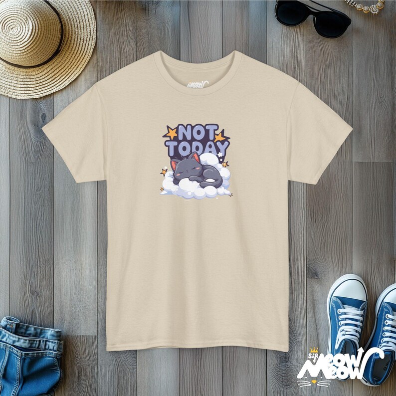 Camiseta "Hoy no duerme el gato": camiseta unisex acogedora Sand
