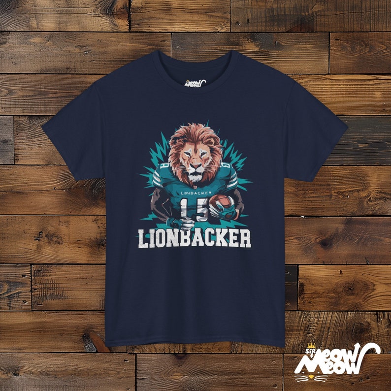 Lionbacker T-Shirt: Football Lion Unisex Tee image 5