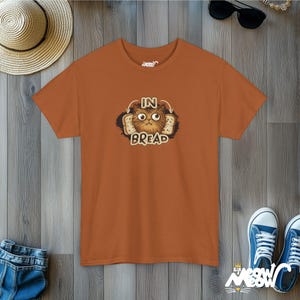 In Bread Cat T-Shirt | Funny Breading Kitty Design | Quirky Gift for Cat Lovers Texas Orange