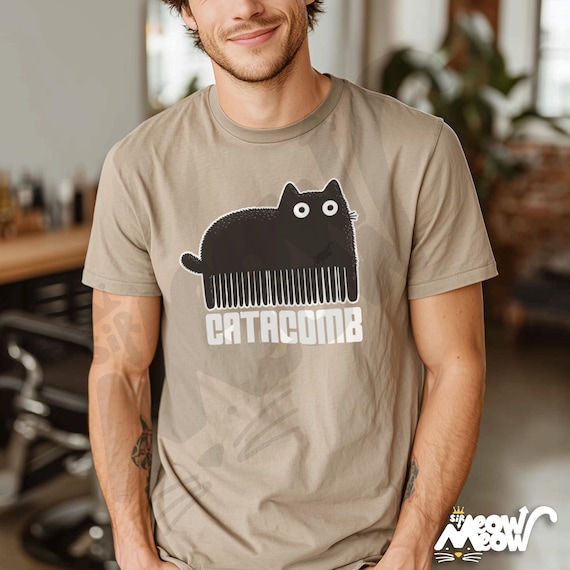 Catacomb Pun Unisex T-Shirt, Funny Hairdresser Cat Tee