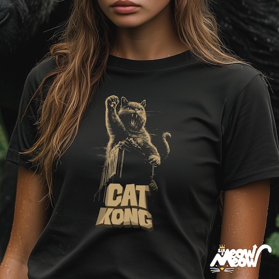 Cat Kong T-Shirt: Funny Vintage Monster Movie Parody Tee
