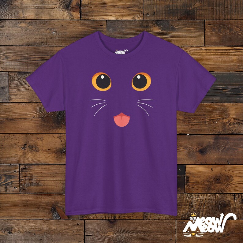 Kawaii Cat Face T-Shirt, Unisex Black Cat Costume Tee image 6