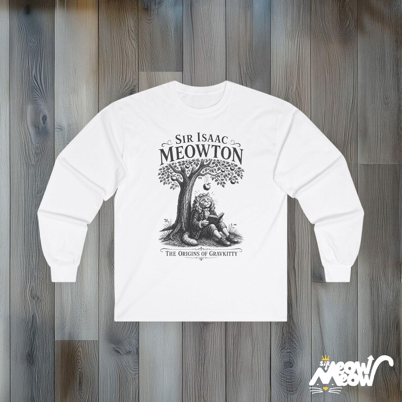 Sir Isaac Meowton Cat T-Shirt, Physics Teacher Gift, Newton Gravity Tee (Vintage Style) image 11