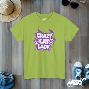 Crazy Cat Lady T-Shirt: Playful Kitty Silhouette, Cat Mom Gift Kiwi
