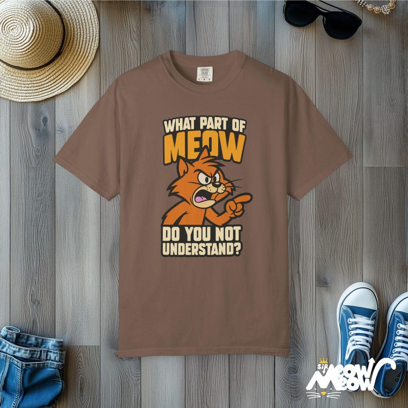 Camiseta Comfort Colors de gato enojado: un regalo divertido para los amantes de los gatos Espresso