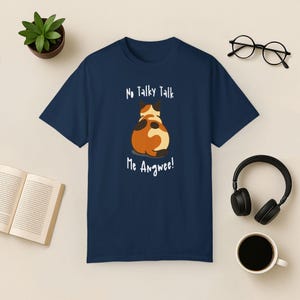 Grumpy Calico Cat Comfort Colors T-Shirt: Sarkastisches Introvertiertes Geschenk True Navy
