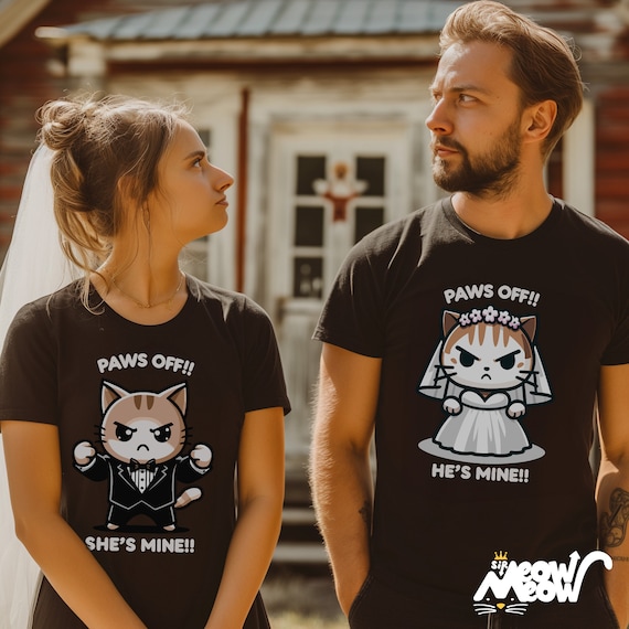 Paws Off Bride & Groom Cat T-Shirts: Funny Wedding Apparel