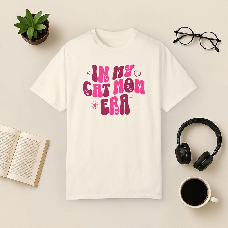 Retro Katzen T-Shirt: Groovy Katzenliebhaber T-Shirt Bild 5