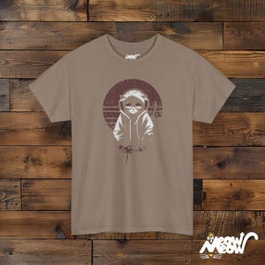 DJ Cat T-Shirt: Lofi Anime Streetwear Graphic Tee Brown Savana
