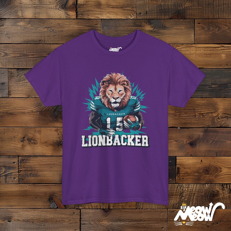 Lionbacker T-Shirt: Football Lion Unisex Tee image 6