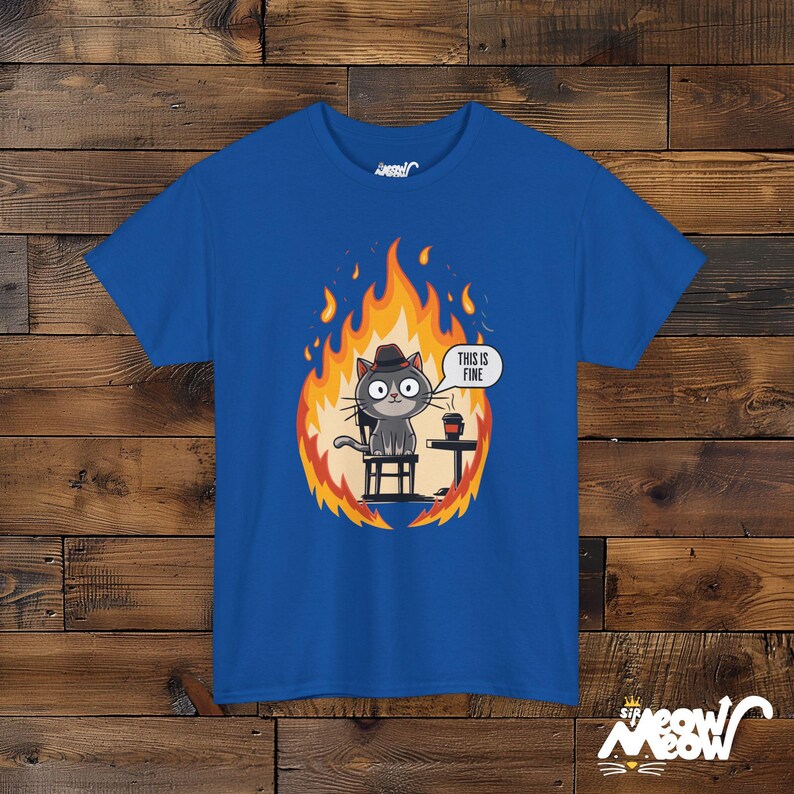 T-shirt grappige kattenmeme: dit is prima afbeelding 5