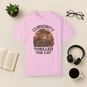 Adventure Cat Hiking Shirt: Funny Nature Tee, Comfort Colors Blossom