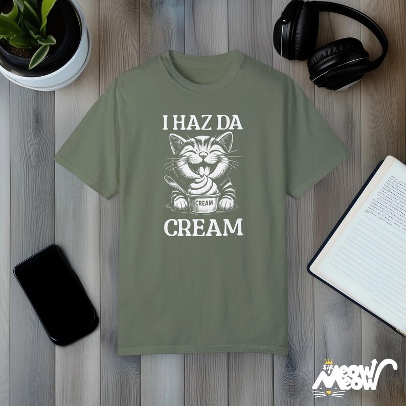 Camiseta "I Haz Da Cream Cat": Meme divertido para amantes de los gatos Moss