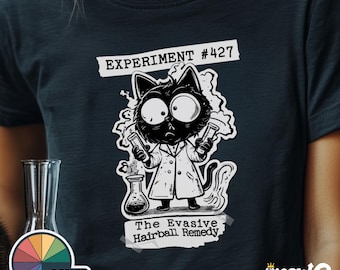 Funny Mad Scientist Cat T-Shirt: Science Humor Gift