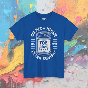 Sir Meow Meows Zeh Bohnen T-Shirt: Vintage Katzenliebhaber Tee Royal