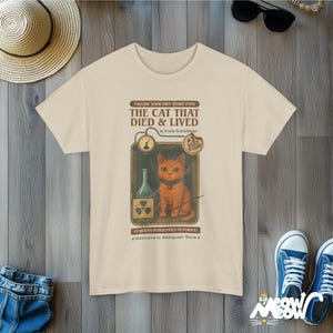 Schrödinger Cat T-Shirt: Retro Quantum Physics, Nerdy Science Gift Sand