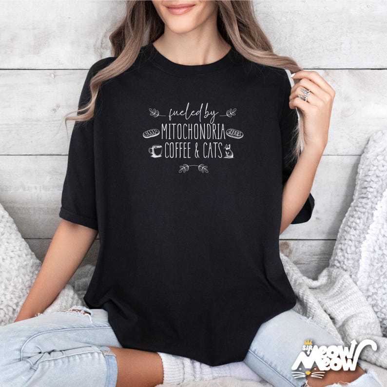 Camiseta Mitochondria Coffee Cats: Camiseta científica con colores cómodos imagen 2