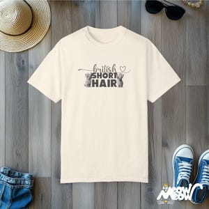 British Shorthair Cat T-Shirt: Comfort Colors Unisex Tee Ivory