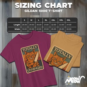 Unhinged Cat Knife T-Shirt: Funny Psycho Cat, Retro Style image 3