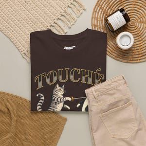 Touché Pussycat Fencing Cat T-Shirt, Funny Fencer Gift, Dueling Cats Graphic Tee, Gildan 5000 image 14