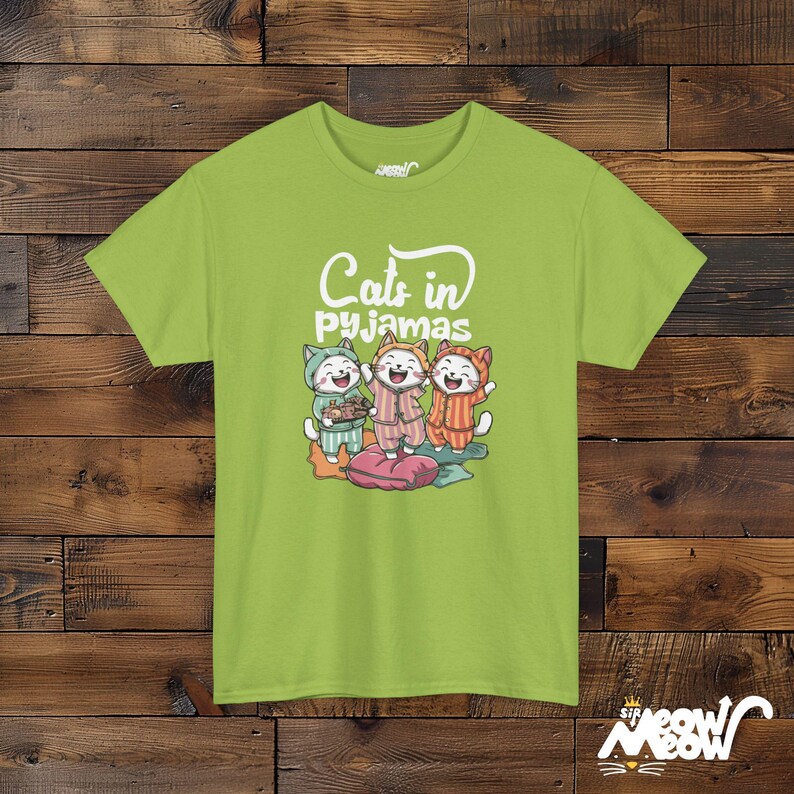 Cats in Pyjamas - Adorable Sleepover Design Unisex T-shirt Kiwi