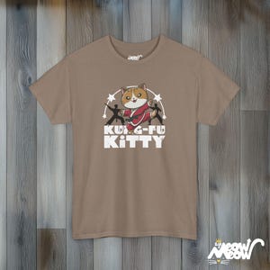 Kung Fu Kitty T-Shirt: Funny Martial Arts Cat Tee Brown Savana